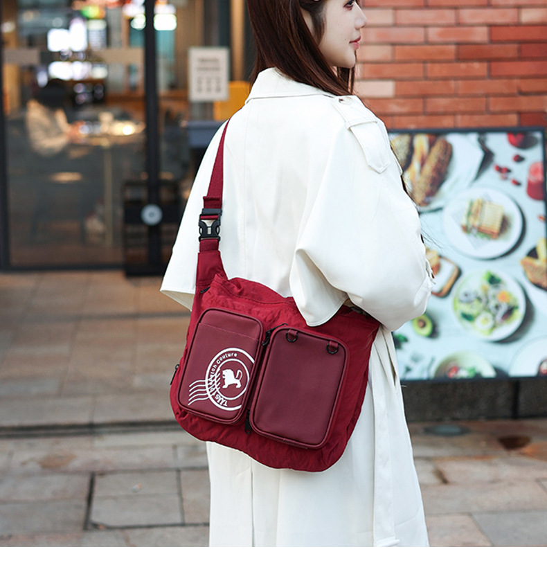 Cross-border women's casual messenger bag multifunctional foldable large capacity work commuting unisex bag fashionable folding shoulder bag - Image 6