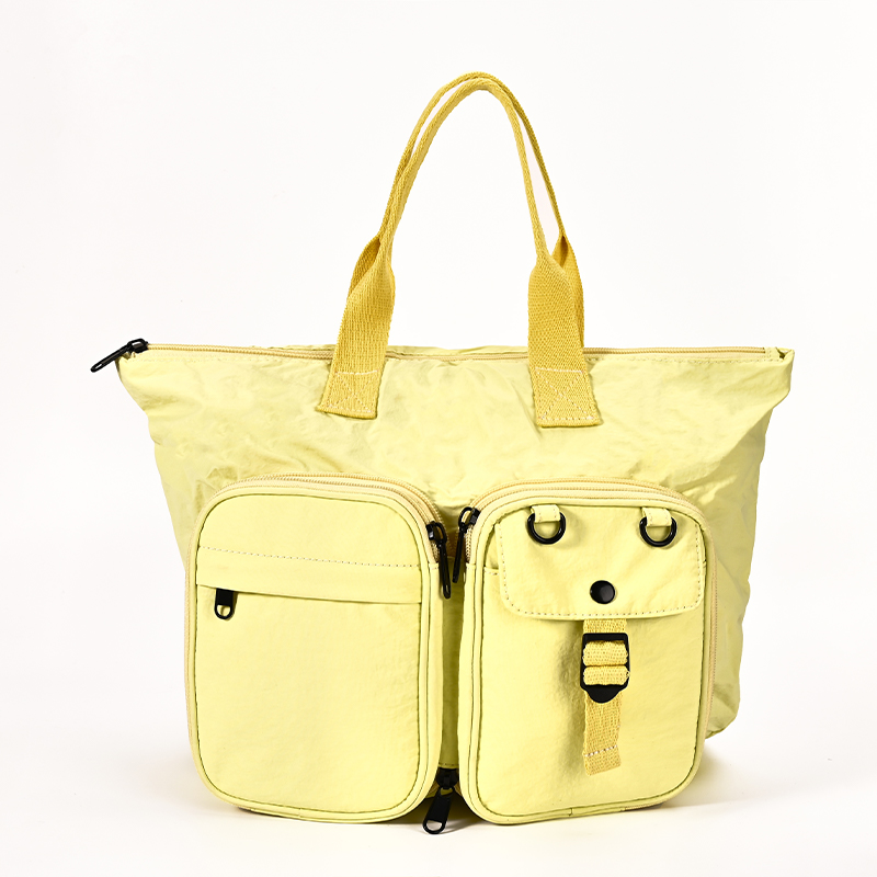 light green Foldable Convertible Tote Bag, Multi-Functional Large Capacity Travel Handbag, Portable Lightweight Crossbody Storage Bag - Image 6