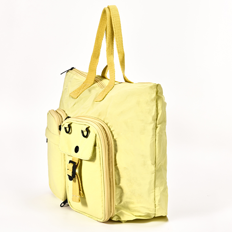 light green Foldable Convertible Tote Bag, Multi-Functional Large Capacity Travel Handbag, Portable Lightweight Crossbody Storage Bag - Image 7